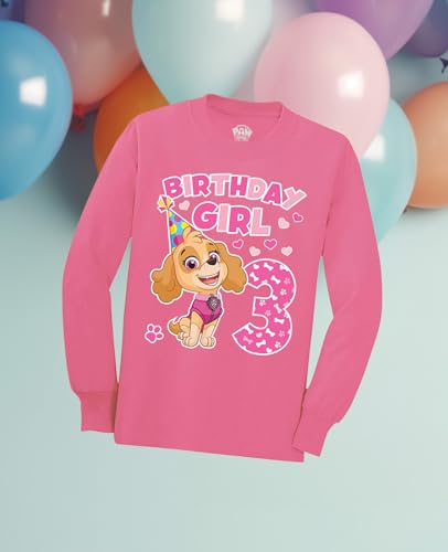 Paw Patrol Skye Long Sleeve 3rd Birthday Shirt - Gift Tee for Toddler Girls Turning 3 Years Old4