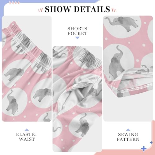 ZZXXB Lovely Elephant with Polka Dot Boys Long Pants Soft Trousers Elastic Waist Kids Lounge Bottoms with Pockets S-XL4