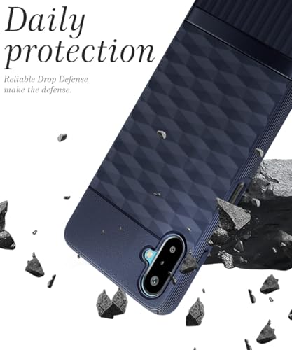 Image of WOW IMAGINE Back Cover for Samsung Galaxy M06 5G | Galaxy F06 5G with Hexa Cube Design | Ultra Slim Soft Rubberised Case | Inner Velvet Fabric | Matte Silicone Mobile Case | Camera Protection - Blue