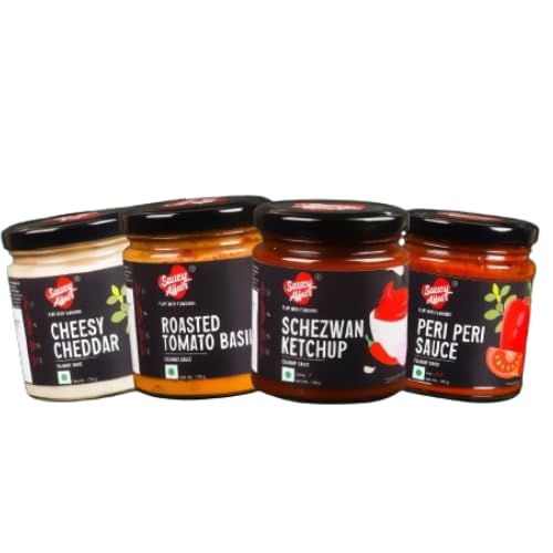 Saucy Affair Spice & Everything Nice Combo of 4 (Schezwan Ketchup, Roasted Tomato Basil, Cheesy Cheddar, and Peri Peri Sauce) (B0CF9SNNV2) Amazon Price History, Amazon Price Tracker