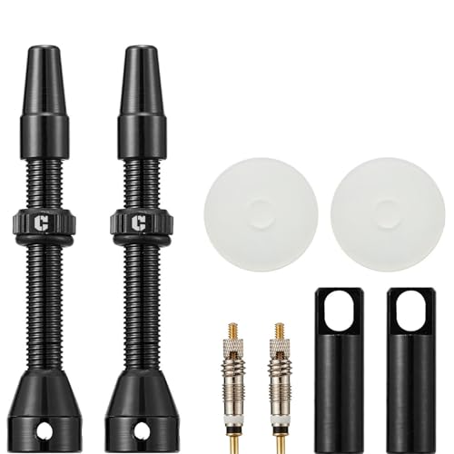Image of Corki Cycles Tubeless Presta Valve Stem 40 44 55 60 80 100mm with 2PCS Valve Core and 2PCS Remover Tool (Black Red Gold Rainbow)