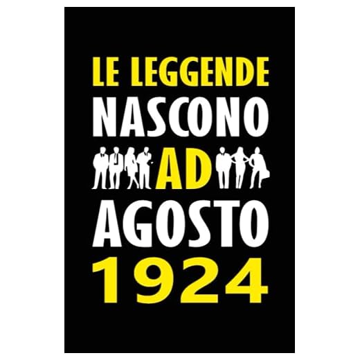 Le Leggende Nascono ad Agosto 1924: Quaderno appunti personalizzato ideale come pensiero speciale e divertente per lui o lei