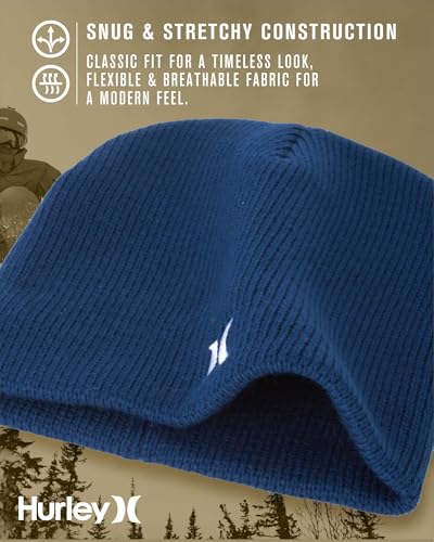Image of Hurley Mens Beanie Icon Staples Lightweight Winter Hat