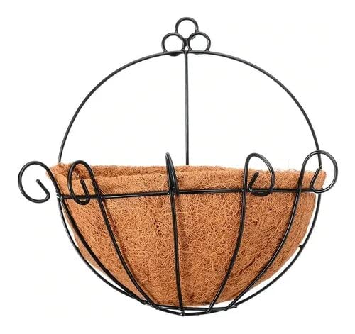 Kit 2 Meio Vaso 30cm Parede De Ferro Com Fibra Coco 18301