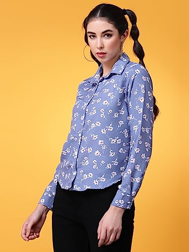 Image of OOMPH! Women's Cotton Regular Fit Floral Button Down Shirt
