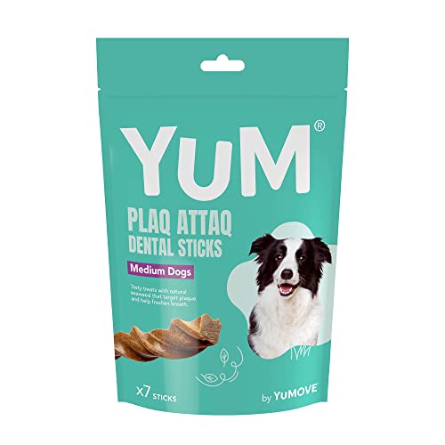 YuM by YuMOVE Plaq Attaq, Dental Sticks for Medium Dogs, 7 Pack, Natural Seaweed Sticks That Target Plaque