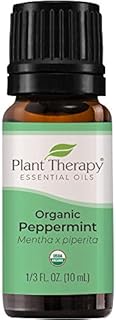 Plant Therapy Organic Peppermint Essential Oil 100% Pure, USDA Certified Organic, Undiluted, Natural Aromatherapy, Therapeutic Grade 10 mL (1/3 oz)