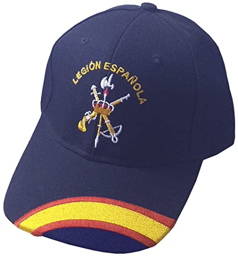 Tiendas LGP  Gorra Bordada Legión Española, Talla única. con Presilla de adaptación, Color Azul