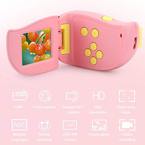 Kids Camera, 12MP 2.0in Mini Kids Digital Video Camera Ondersteuning 32G Geheugenkaart Kinderen DV Camcorder Toy Gift… - Image 3