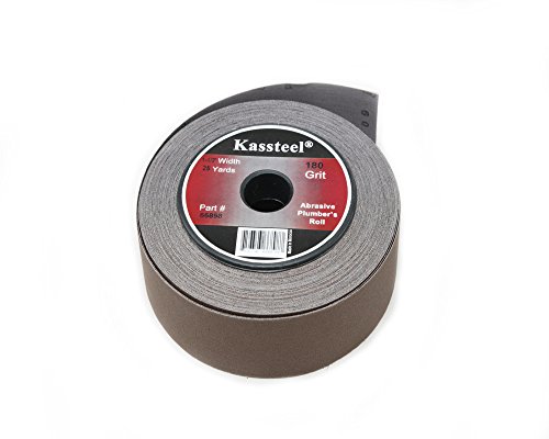 Kassteel 66898 Aluminum Oxide Abrasive Plumber s Roll 180 Grit, 1-1 2 x 25 yd,