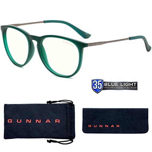 GUNNAR - Gaming and Computer Glasses - Blocks 35% Blue Light - Menlo, Emerald, Clear Tint