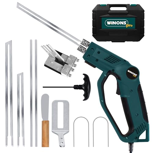 WINONS 330W Hilo Caliente Cortador de Espuma con Ranuradora y Enfriamiento por Aire, Cortador de Poliestireno WFC0012 con Controlador de Temperatura Numerado 710°C, Cortadora Porexpan (Kit de 11)