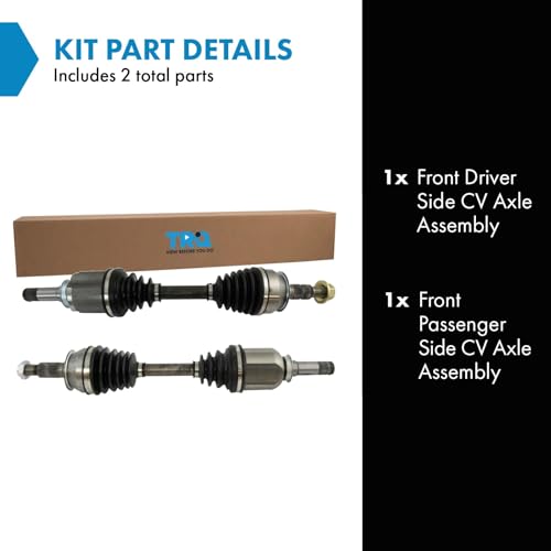Image of TRQ Front Left and Right CV Axle Assembly Set 2 Piece Compatible with 14-19 Chevrolet Impala 3.6L 13-15 Malibu 2.0L 2010 Buick LaCrosse CXS 11-16 LaCrosse 3.6L 16-17 Regal 2.0L 13-19 Cadillac XTS