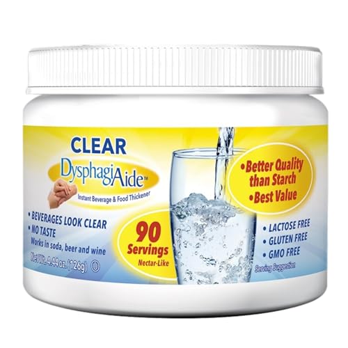 Clear DysphagiAide Thickener Powder, 90 Servings/Jar, Instant Liquid Thickener for Dysphagia, Pack of 1, 4.44 oz/jar 126 g