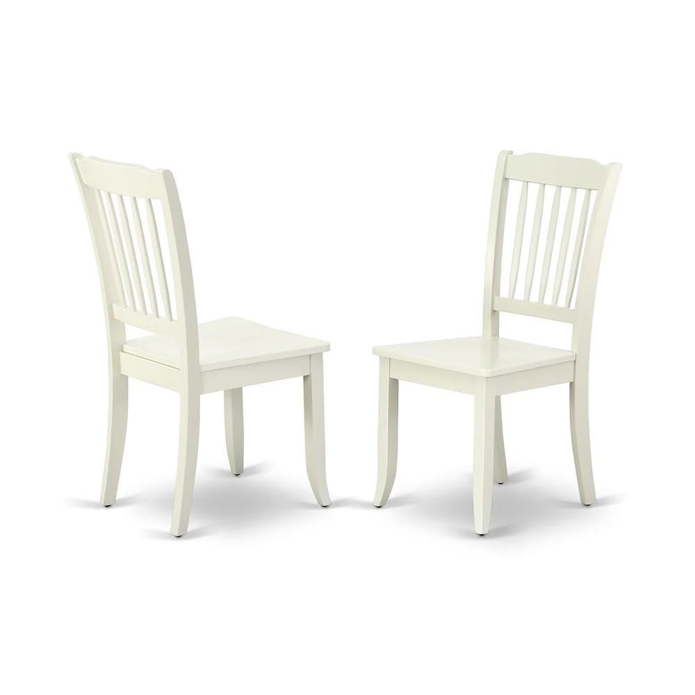 Linen-Upholstered Dining Chair with Solid Wood Legs by Furnifact – Wood, White, Pack of 2