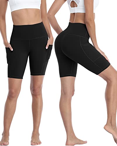 Image of 4 Pack Biker Shorts with Pockets for Women High Waist,Womens Athletic Workout Shorts for Summer