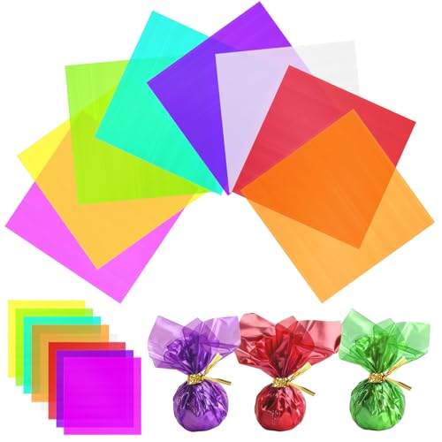 Ceydoew 120 Pcs Colored Cellophane Sheets, Easily...