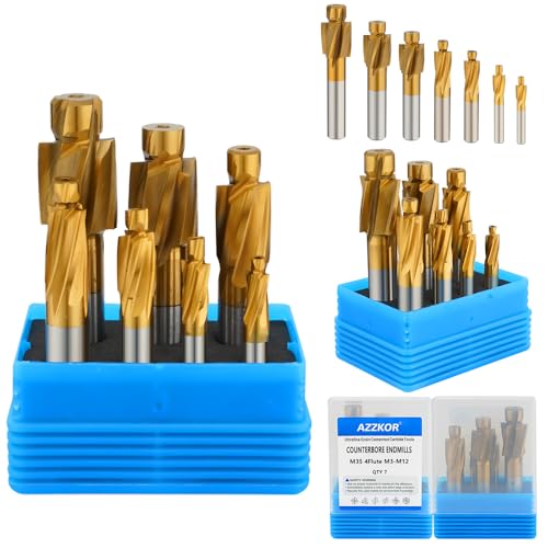 Image of Countersunk Screwdriver Chamfering Tool M35 Countersunk Milling Cutter Titanium Coated Straight Shank Endmills 7PCS