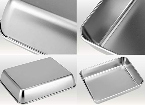 Baking Cookie Sheets Pan,Jelly-Roll Pans Roasting Pan,Stainless Steel Baking Pans Tray Cookie Sheet,Nonstick Toaster Oven Baking Sheet Pans, Easy Clean & Dishwasher Safe (12'' x 9.64'')