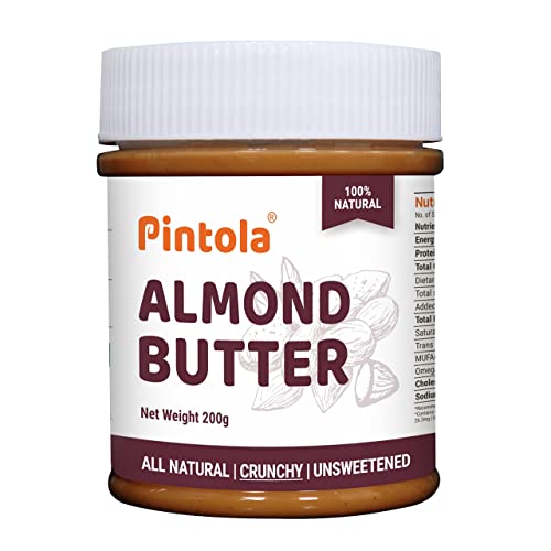 Image of Pintola All Natural Peanut Butter (Crunchy) (350g) (Unsweetened, Non-GMO, Gluten Free, Vegan) + Pintola All Natural Almond Butter (Crunchy) (200g)