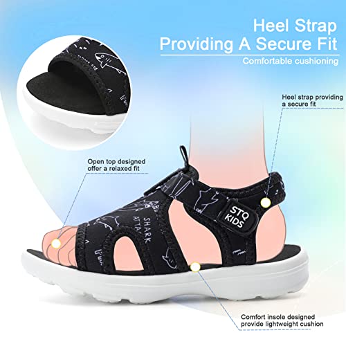 Stq Kids Toddler Sandals Boys Open Toe Outdoor Summer Sports Shark Sandals 5 M Us Toddler #TOP3