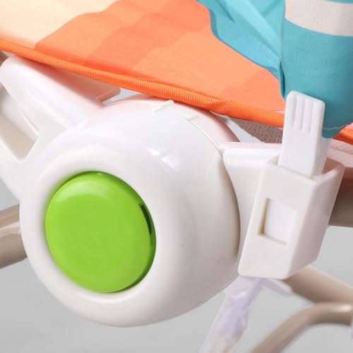 Play Nation Newborn To Toddler Portable Baby Rocker Cum Bouncer With Mosquito Net,Electric Vibration & Music|Adjustable Backrest Recline Rocker|3 Point Safety Harness|Baby Rocker For 0-2 Yrs (Orange)