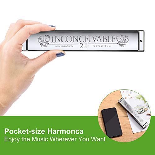 OTraki Harmonica Trémolo 24 Trous Clés de C Harmonica avec Étui et Chiffon de Nettoyage, Musique à Bouche Harmonica pour… - Les Beatles, Paul McCartney, John Lennon, RIngo Starr, George Harrison OTraki Harmonica Trémolo 24 Trous Clés de C Harmonica avec Étui et Chiffon de Nettoyage, Musique à Bouche Harmonica pour… – Image 7