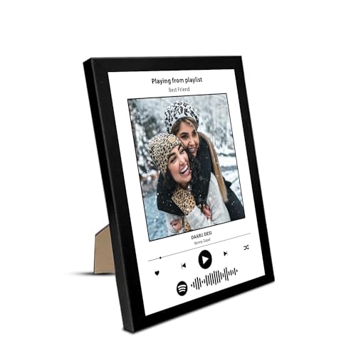 Image of Customized Photo and Song Spotify Frame, Personalized Frame with scannable code | Birthday for Brother, Rakhi Gift, Friends, Husband, Wife, Customized Gift New