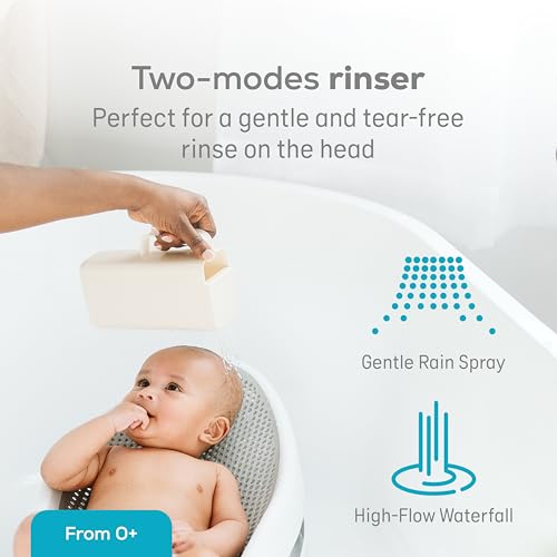 Image of Angelcare Baby Bath Support (Gray) Bundle with Bath Rinser | Soft Touch Newborn Bath Seat, Tear-Free Rinsing, Baby Bath Essentials