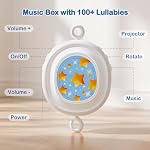 Lit bébé Licorne mobile pour les filles avec boîte à musique (100+ Jouet en peluche rotative avec projecteur de lumière étoilée. Jouet apaisant pour la nourrice douce, cadeau de douche pour nouveau-né idéal.