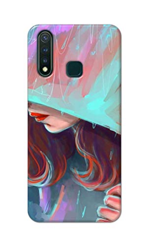 Image of PRINTFIDAA Pretty Woman Under The Umbrella Painting Printed Designer Hard Case for Vivo Y19 / Vivo U3 (6.53 inch) Back Cover -(e) RPM1007