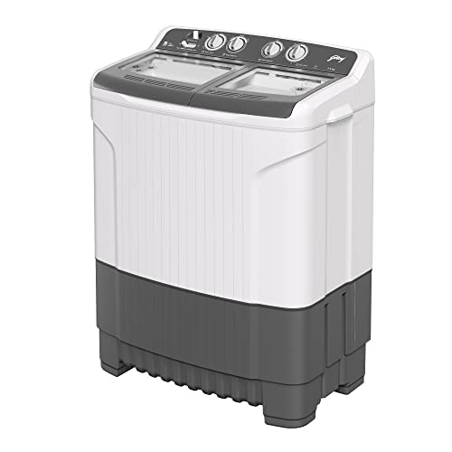 Image of Godrej Edge 7.5 Kg 5 star Semi-Automatic Top Loading Washing Machine Appliance (WSEDGE 75 5.0 TB3 M STGR, Satin Grey, Toughened glass lids)