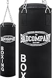 Bad Company Boxsack inkl. Vierpunkt Stahlkette I Canvas Punchingsack, gefüllt I 100 x 30 cm