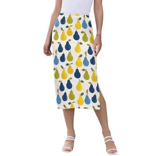 High Waisted Midi Skort with Slit
