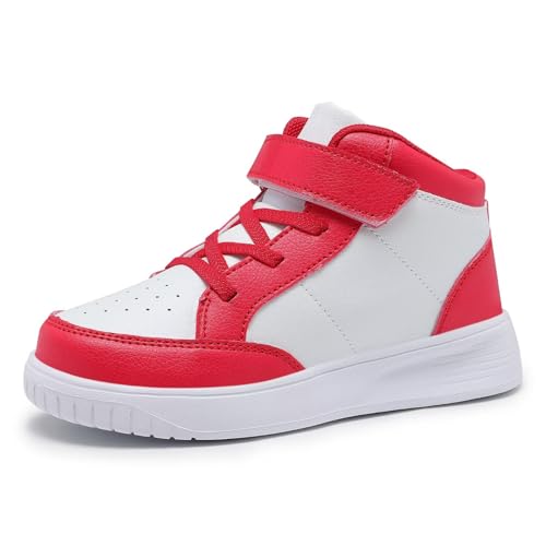 Image of Kids Sneakers Boys Running Shoes Girls High Top Casual Lightweight Classic Adjustable Strap Sneakers