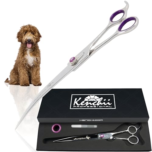 Kenchii Scorpion Dog Grooming Scissors 9 Inch Curved Shears Dog Scissors for Grooming Professional Pet Grooming Scissors Heavy Duty Durable and Sharp