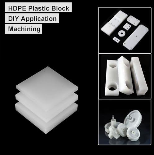 Image of High-Density Polyethylene (HDPE) Plastic Sheet 1 /8 inch Thick 12 inch X 16 inch- White HDPE Sheet,for Machining, Home Improvements, DIY Projects, Engineering,High-Density Polyethylene Plastic Block (Pack of 1)