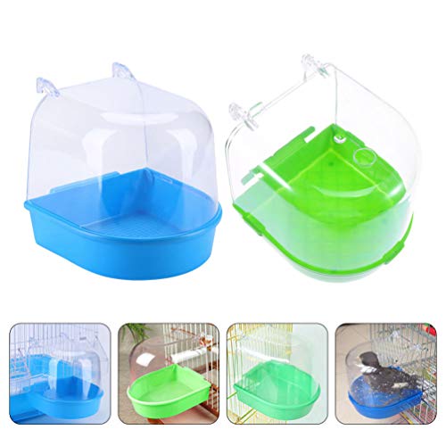 Image of GANAZONO Bird Bathtub Hanging Bath Box for Small Pet Birds Parakeets Lovebirds Cage Accessory Bird Bath Deep Bowl for Health and Cooling