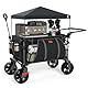 EVER ADVANCED XXL Bollerwagen faltbar 225L bis 150kg mit Bremse Dach Handwagen schieben&ziehen klappbar Strandwagen 20 * 8cm breite Räder Faltwagen für Camping Strand Einkauf Tier