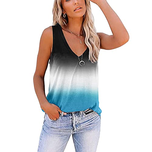 Canotta da donna estiva con scollo a V, senza