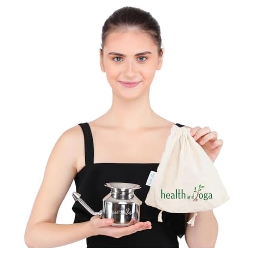 HealthAndYoga(TM) Stainless Steel Neti Pot for Sinus Congestion (Ayurvedic JalNeti)