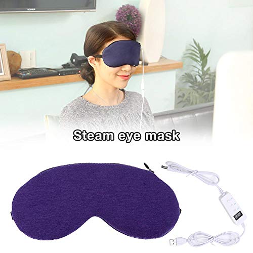 Leap-G Masque pour Les Yeux Chauffant, Masque pour Les Yeux en Coton, Masque De Massage pour Le Réchauffement Nocturne, Coussin Chauffant Chauffant USB, Masque De Réchauffement pour Les Yeux Portatif