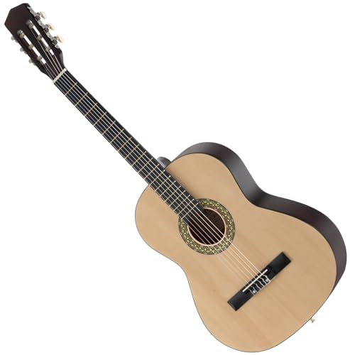 Classic Cantabile Acoustic Series AS-851-L Klassikgitarre 7/8 für Linkshänder (Kinder, Schüler, Einsteiger, 6 Saiten, Konzertgitarre, Akustikgitarre) natur