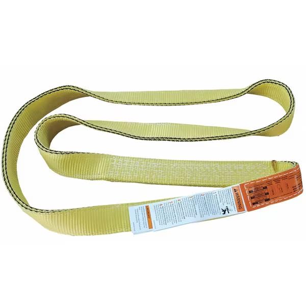 Web Sling, Type 5, 4 ft L, 2 in W, Nylon, Yellow, Mfr: 55ET33-A
