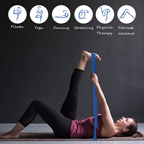 Wettarn 30 Pack Yoga Block And Yoga Strap Set 15 Pcs Non-Slip Yoga Blocks With 15 Pcs Metal D Ring Yoga Strap Stretching Exercise Workout Fitness Yoga Accessory For Gym (Blue) #TOP3