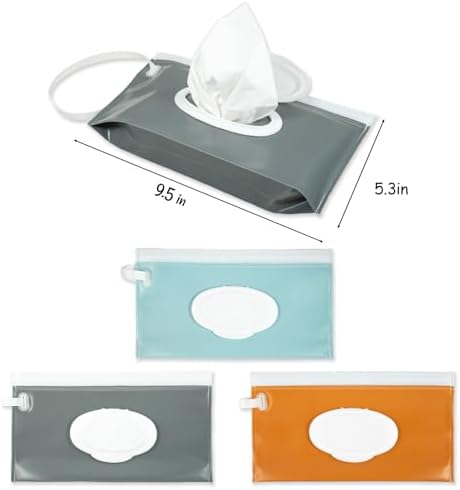 3 Pack On The Go Wipes Dispenser,Baby Wipes Dispenser, Refillable Baby Wipes Container for Travel, Baby Wipes Container Travel, Wet Wipe Dispenser, Baby Wipe Holder Wipe Container for Travel (P) - 1