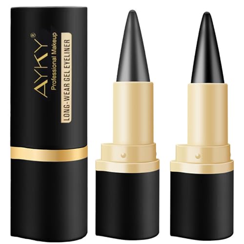 AYKY Long Wear Gel Eyeliner Tattoo Pencil Liner Waterproof Smudge Proof Gel Eyeliner for Mature Women Professional Make-Up Silver Gray Brown Black Gel Eye Liner Pencils for Older Women (#02+#04)