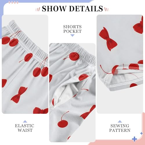 ALAZA Cherry Red Bow Pajama Lounge Pants Long Sleep Pajama Bottoms with Pockets4