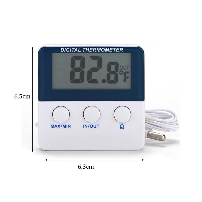ABS Electronic Refrigerator Thermometer High Low Temperature Alarm Indoor Outdoor