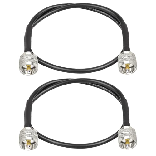 XRDS -RF RG58 Coax CB Cable 2FT-2PCS, 50 Ohm with PL-259 UHF Male Connectors – Flexible &amp; Durable Coaxial Cable for CB Radio, Ham Radio, Antenna, SWR Meter, SDR